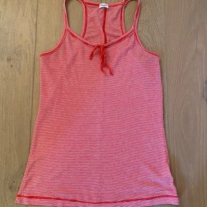 Splendid Large Racerback Red & White Striped Tank Top Shirt L